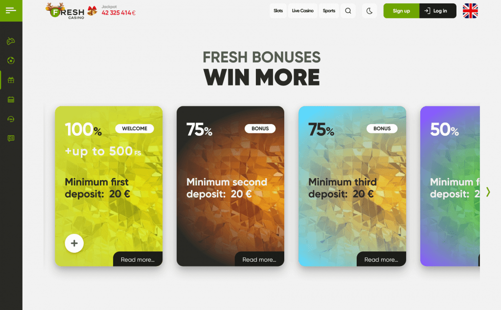 Fresh Casino создание аккаунта бонусы и промокоды