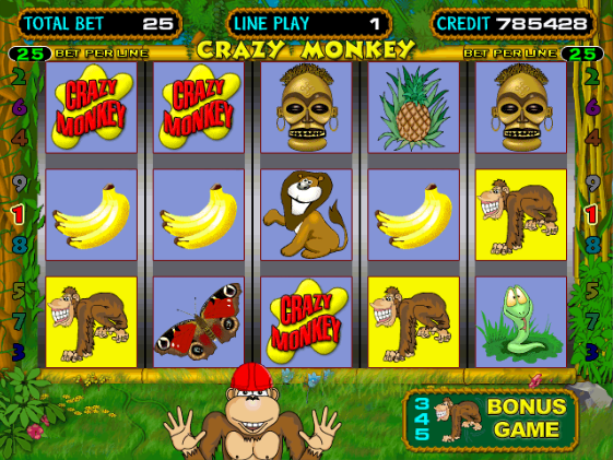 Игровой автомат Обезьянки Crazy Monkey играть.