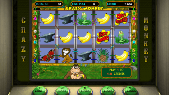 Игровой автомат Обезьянки Crazy Monkey бесплатно играть в Крейзи.