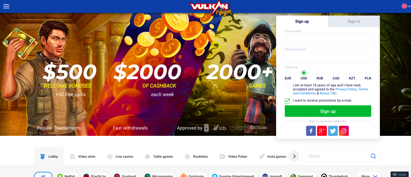 Vulkan Russia Вулкан Россия — официальный.