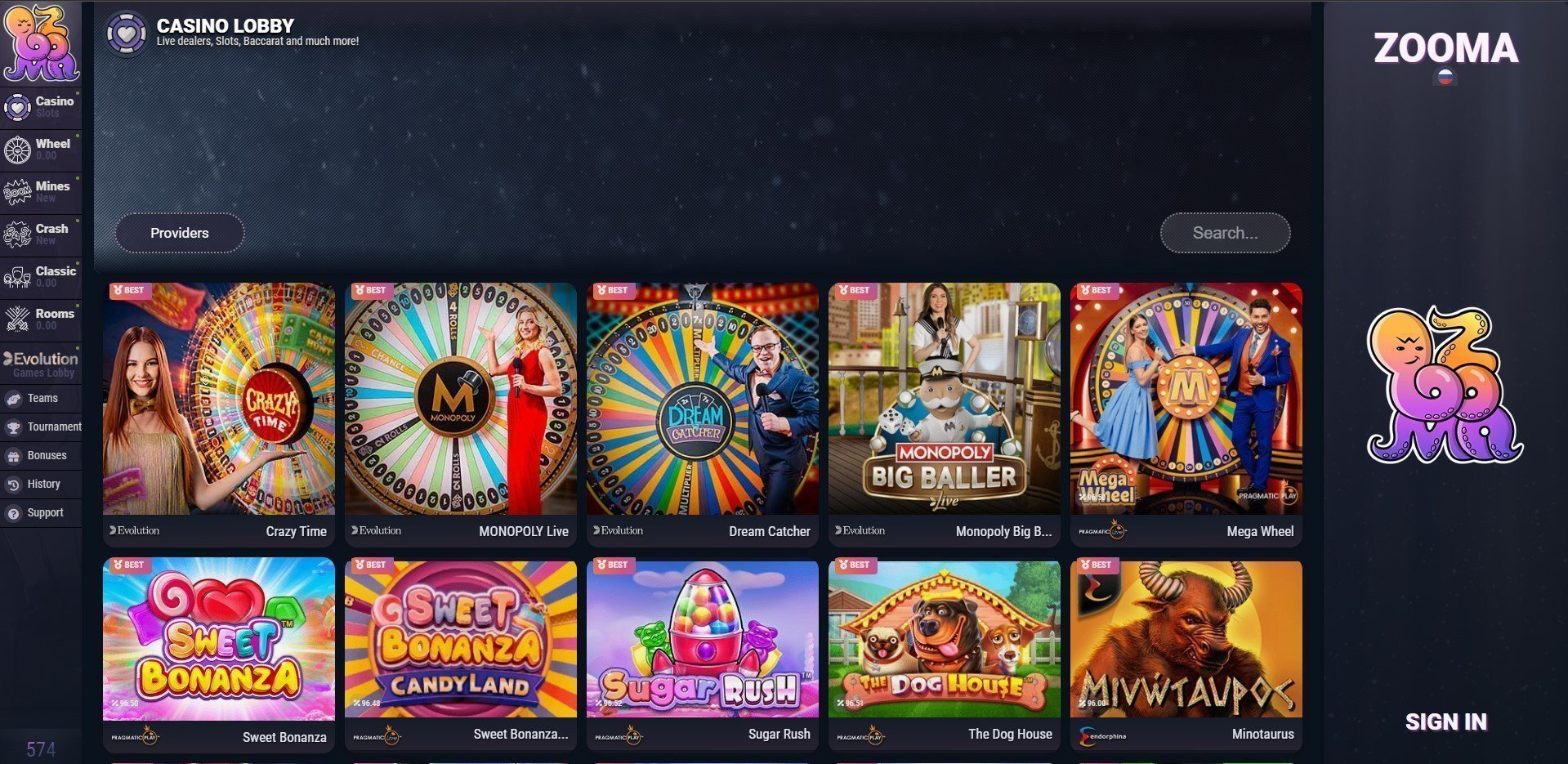 Официальный сайт - Zooma Casino / Зума казино