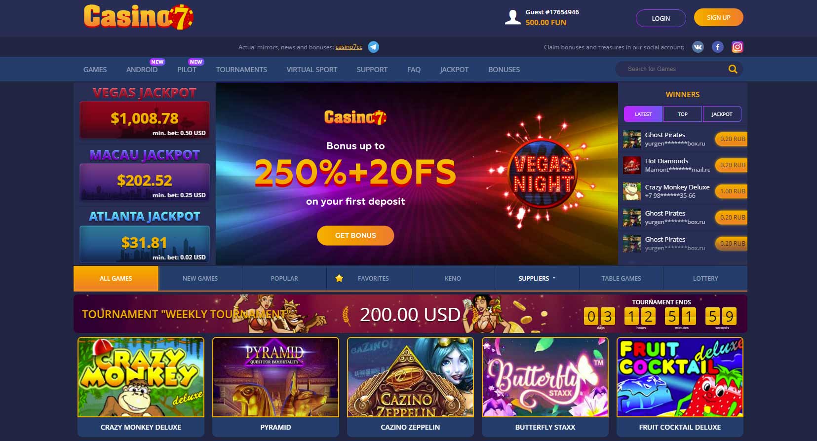 Обзор Казино 7 Casino7 2024 - регистрация, играть.