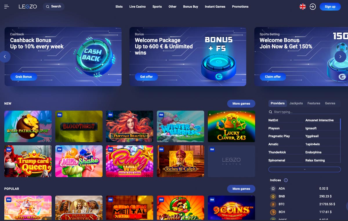 Legzo Casino в России - официальный сайт Легзо Казино