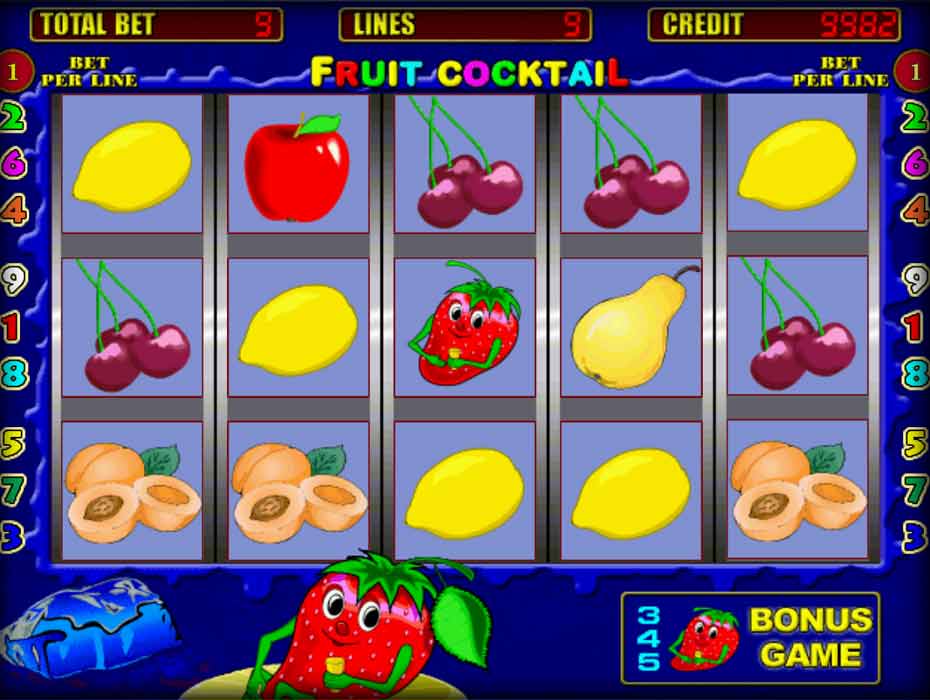 Игровой автомат Клубнички Fruit Cocktail играть бесплатно на Jokermonarch