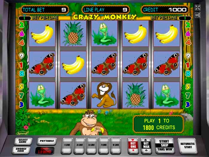 Игровой автомат Обезьянки бесплатно - играть онлайн в Crazy Monkey.