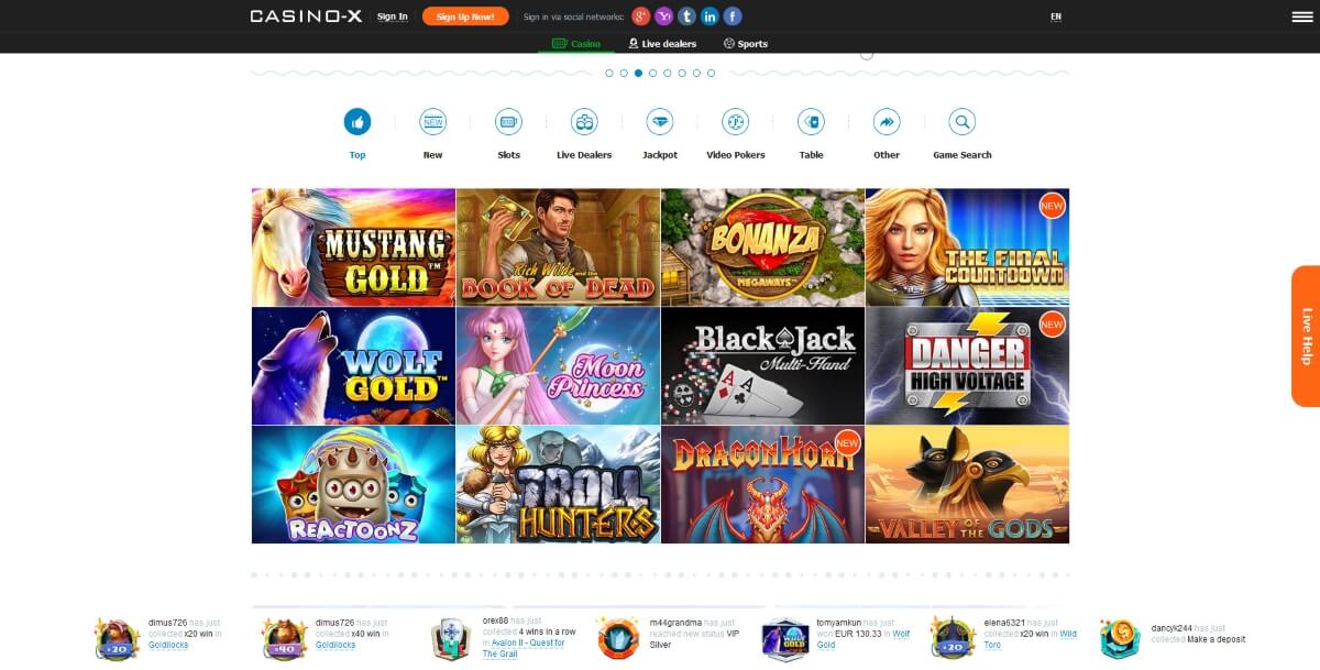 Версия Casino X на Андроид или Айфон