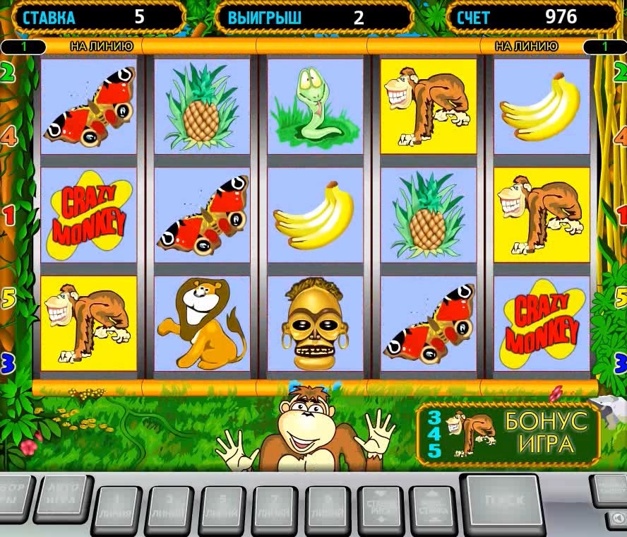 Игровой автомат Crazy Monkey Игра в слот Обезьянки с.