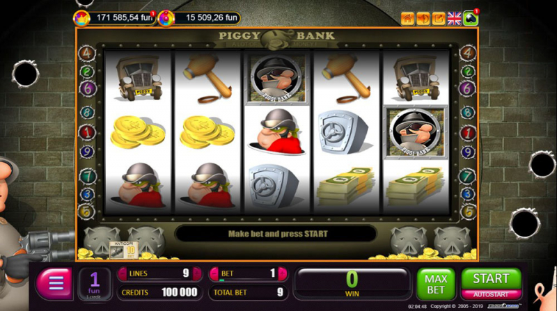 Игровой автомат Piggy Bank от Belatra — играть в слот свинья копилка.
