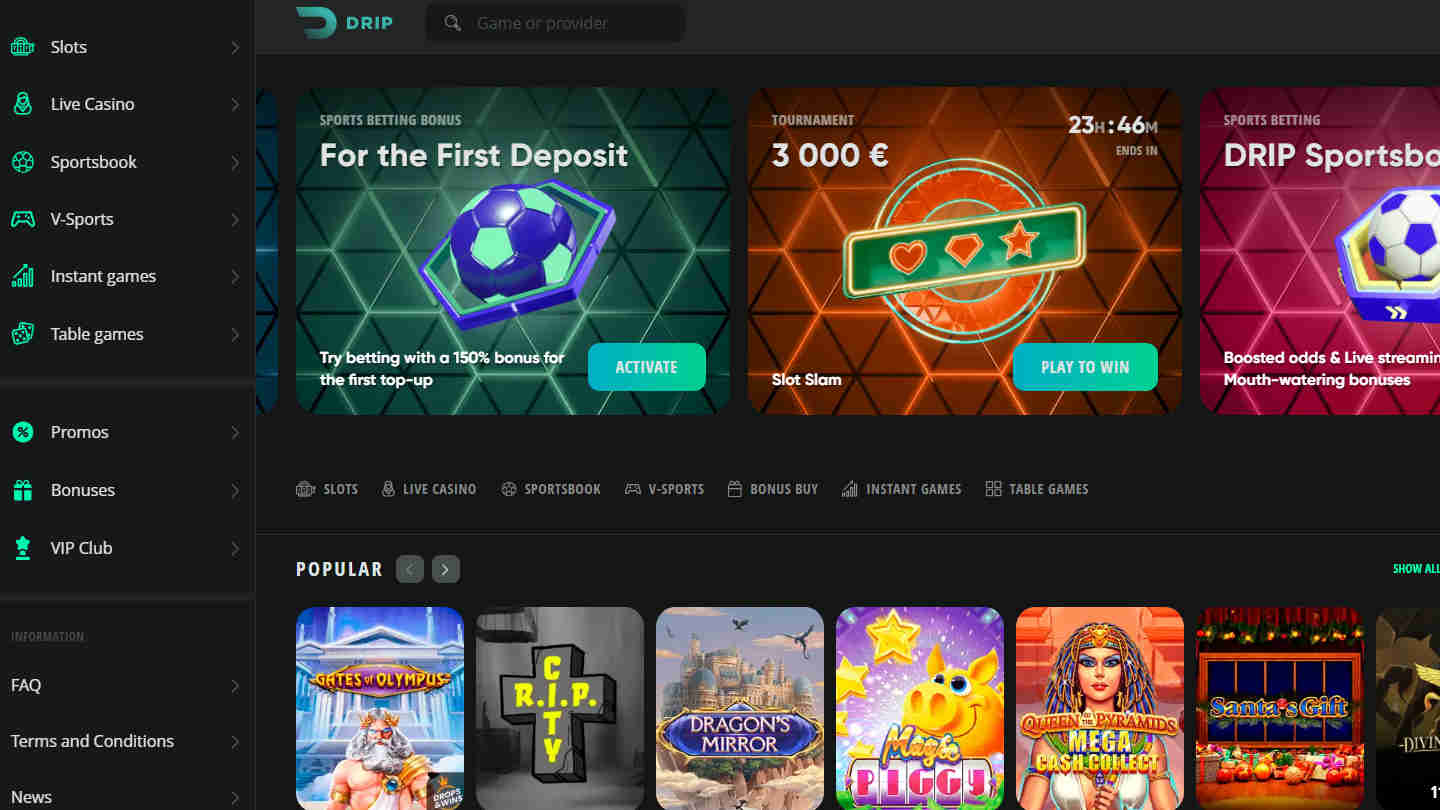 Drip Casino Дрип Казино официальный сайт.