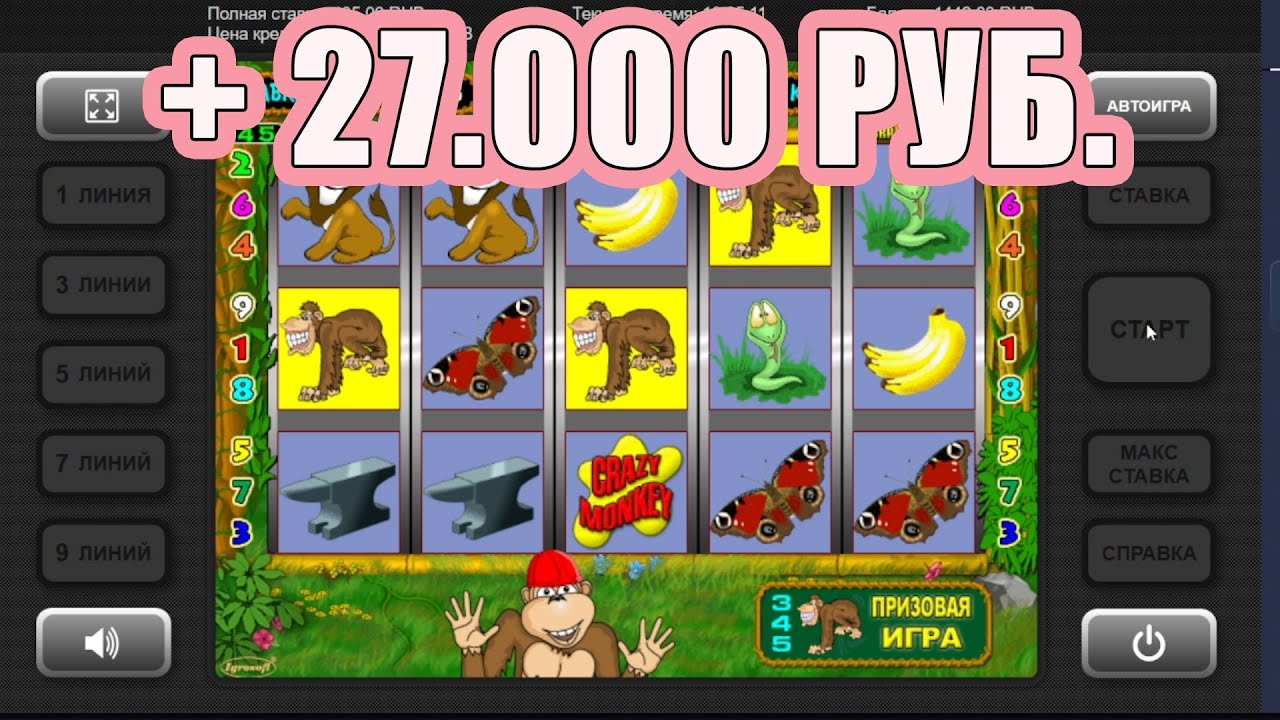 Игровой слот Crazy Monkey 2 на деньги от казино Вулкан.