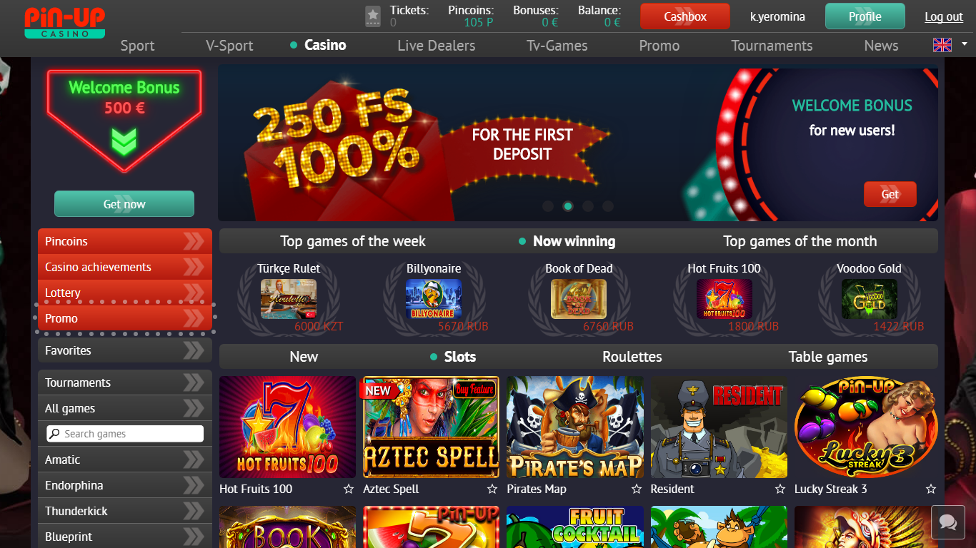 Онлайн казино Пин Ап Pin Up Casino зеркало, бонусы.