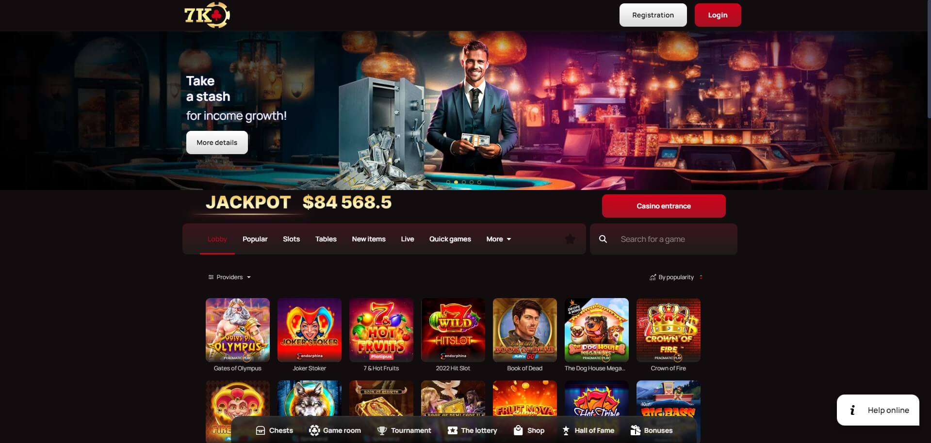 К Казино 7k Casino 2024 - обзор официального сайта.