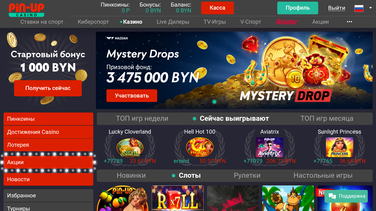 Пин Ап казино Pin Up casino ⚡ Зеркало официального сайта с.