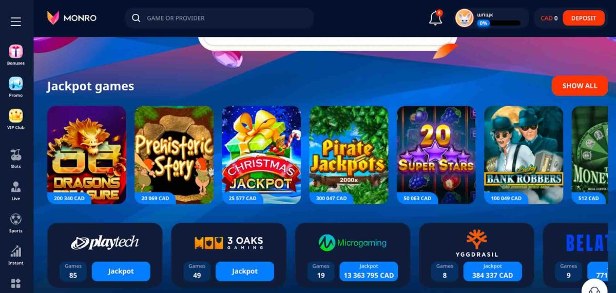 Монро Казино Monro Casino официальный сайт