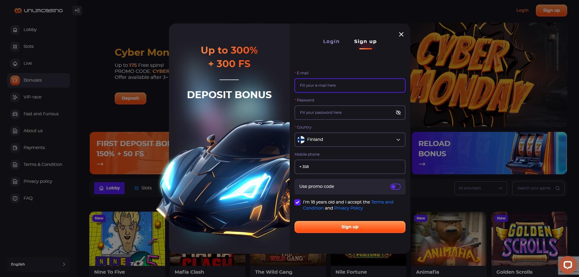 Unlim Casino рабочее зеркало Анлим казино, вход на.